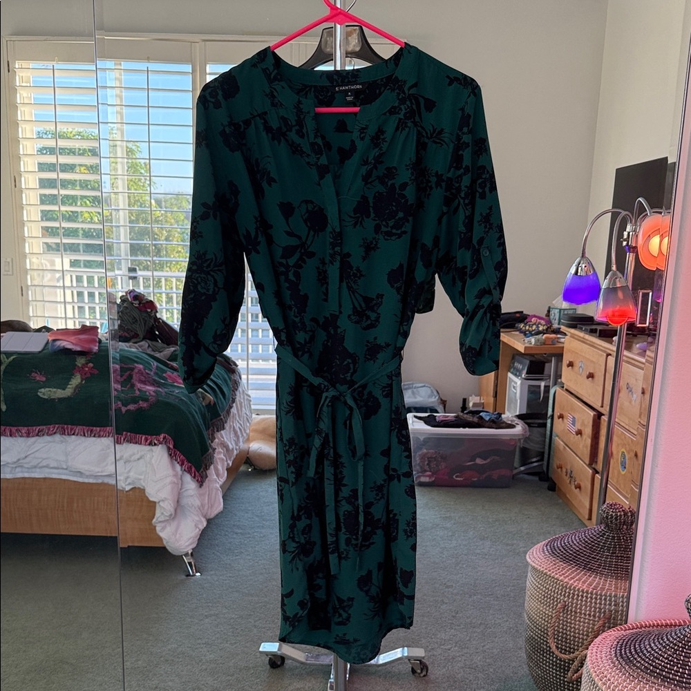 41 Hawthorn Green and Black Long Sleeve Dress